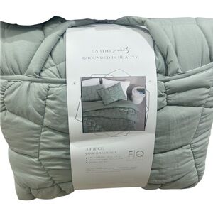 Earthy Serenity Grounded In Beauty Green Full/Queen Comforter Set 90”x90”